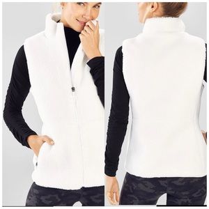 Fabletics Sedona Polar Fleece Vest Full Zipper White Size S